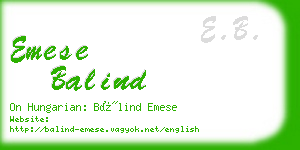 emese balind business card